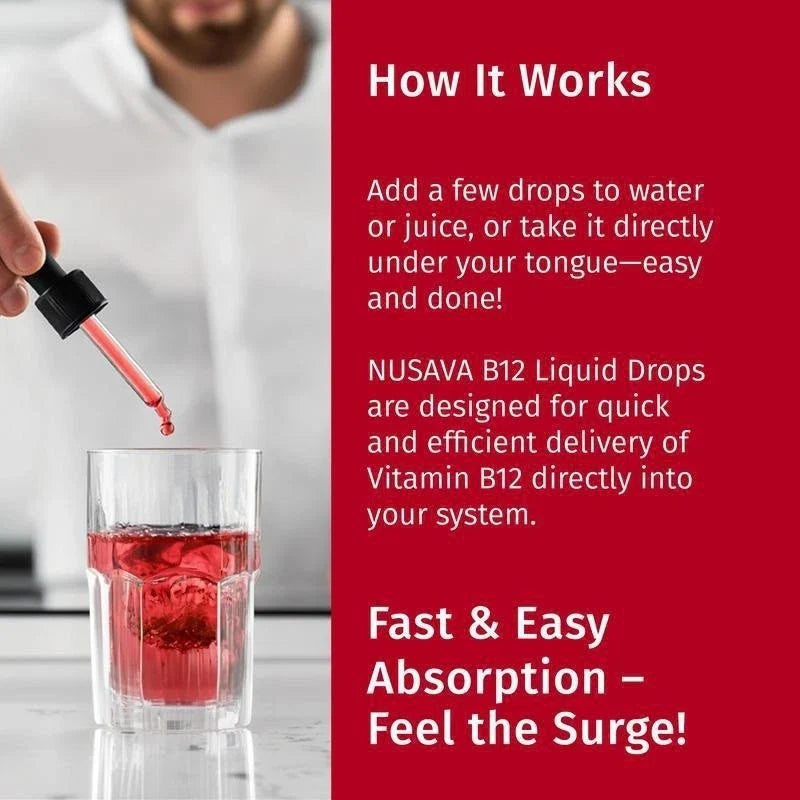 5- IN-1 Vitamin B Complex B12 Sublingual Liquid Drops B6 B1 + Niacin & Folate US