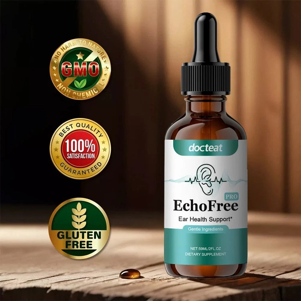 Echo Free Tinnitus Drops 59ml, EchoFree Tinnitus Relief for Ringing Ears