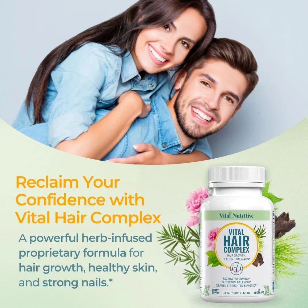 VITAL NUTRITIVE Vital Hair Complex – Biotin & Vitamin B Hair Vitamins for Wom...