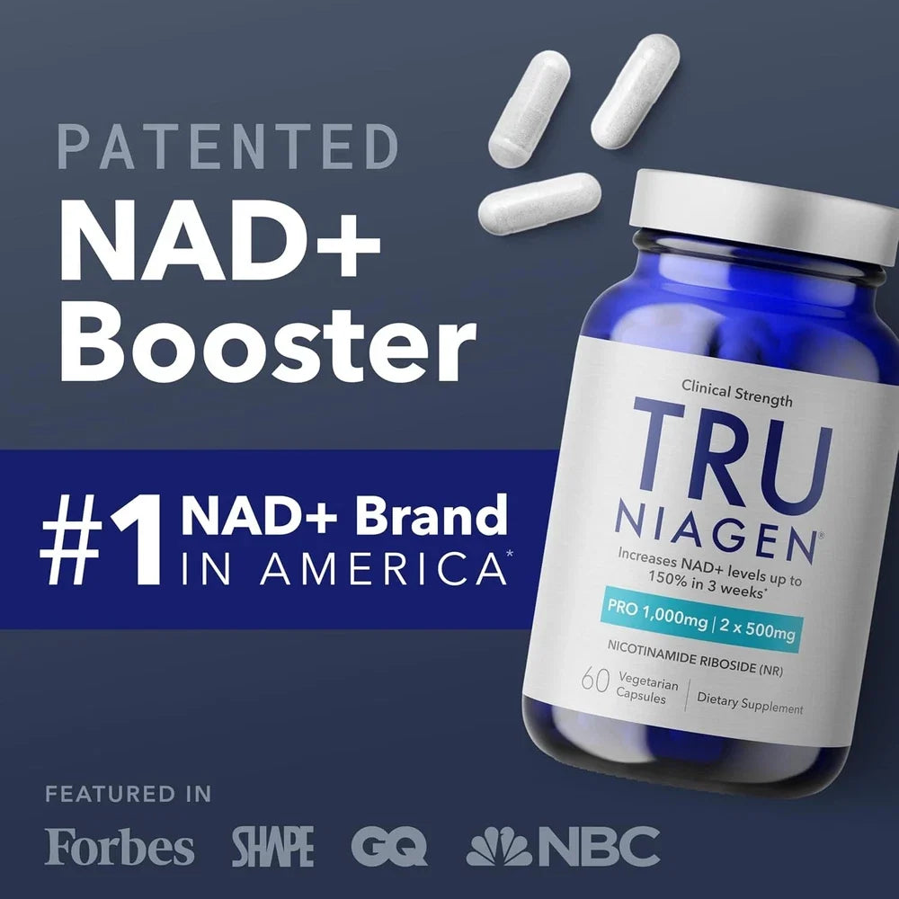 TRU NIAGEN NAD+ Supplement, Nicotinamide Riboside 1000mg, 30 Daily Servings