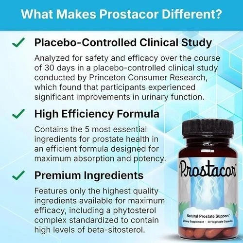 Vegan, - Natural Prostate Support Supplement - Non GMO, Prostacor Gluten-Free