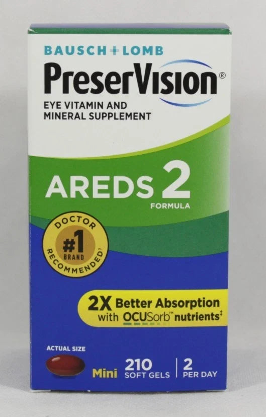 PreserVision AREDS 2 Eye Vitamin 210 Mini Soft gels New Free Shipping 05/2028