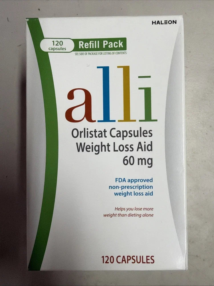 Orlistat 60 mg Weight Loss Aid 120 Capsules Refill Pack New in Box Exp. 10/2027+