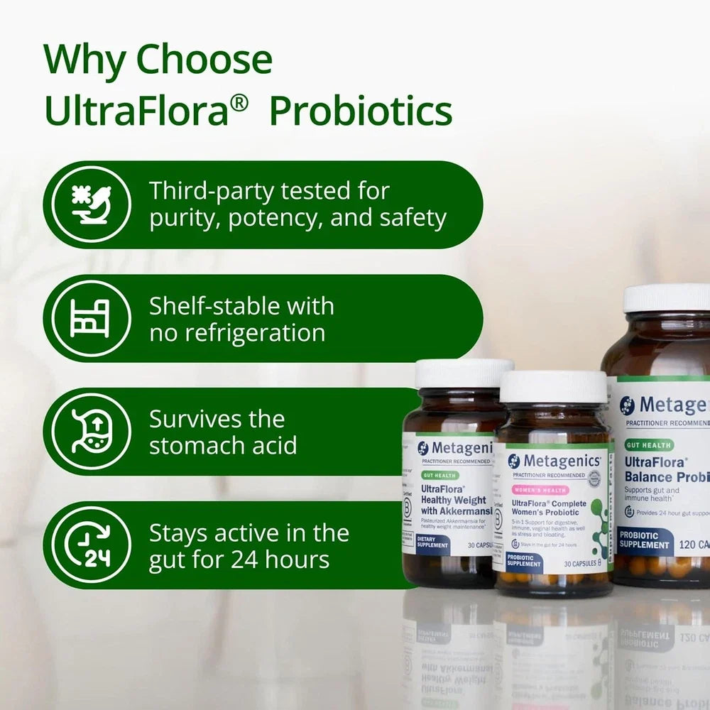 Metagenics UltraFlora Spectrum 7-Strain Probiotic 30 Billion CFU, 30 Ct