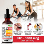 5- IN-1 Vitamin B Complex B12 Sublingual Liquid Drops B6 B1 + Niacin & Folate US