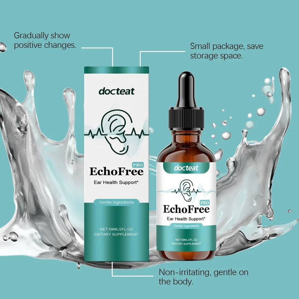 Echo Free Tinnitus Drops 59ml, EchoFree Tinnitus Relief for Ringing Ears