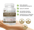 Real Mushrooms Organic Lions Mane Mushroom Capsules - 120 Count
