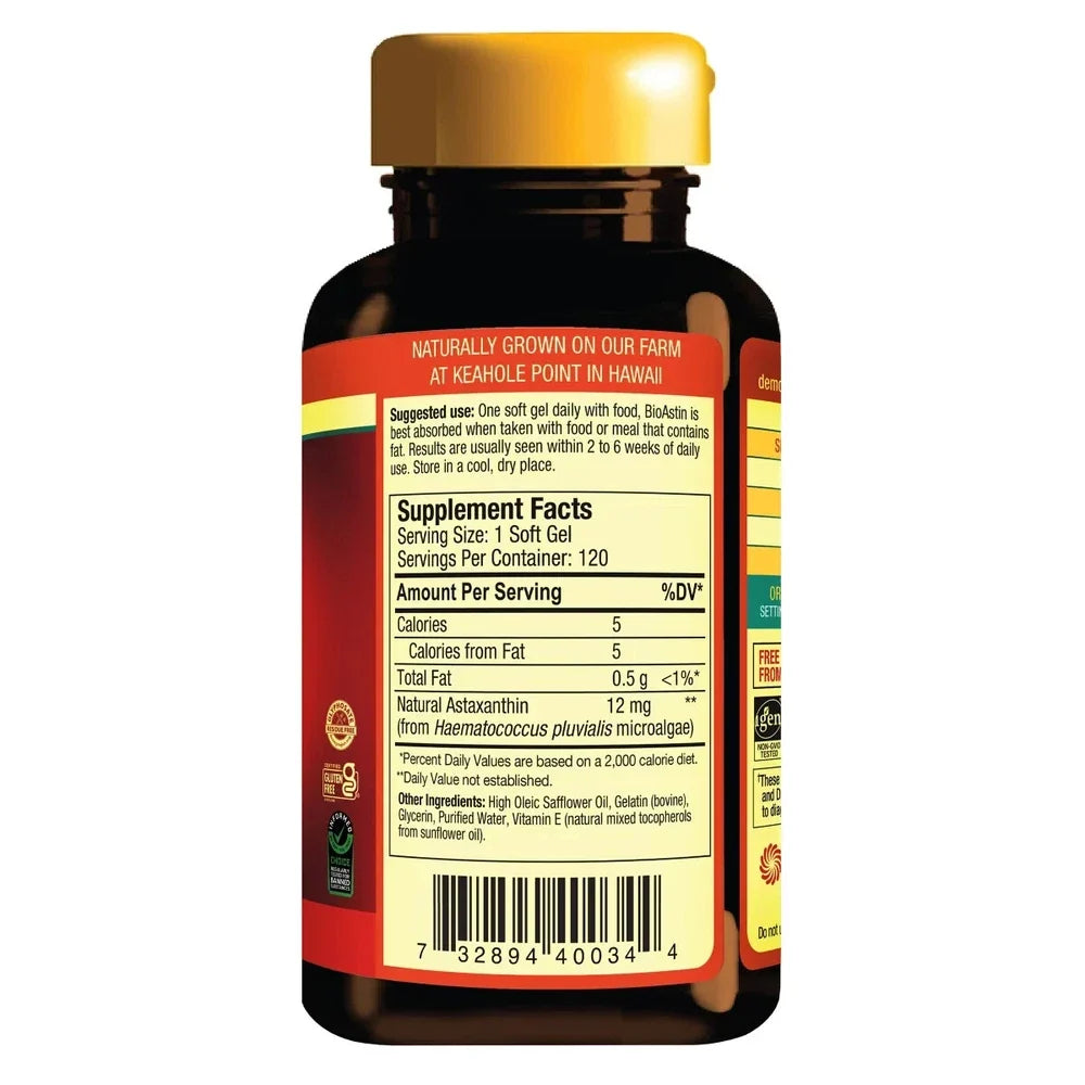 Nutrex Hawaii Bioastin Hawaiin Astaxanthin 12mg - 120 Gel Caps