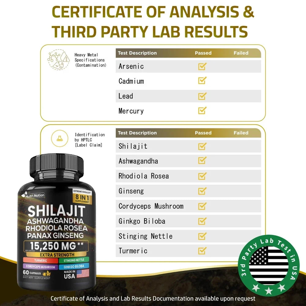 Shilajit Multivitamin (Turmeric, Ashwagandha, Ginger, Cordyceps Mushrooms)60 cap