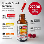 5- IN-1 Vitamin B Complex B12 Sublingual Liquid Drops B6 B1 + Niacin & Folate US