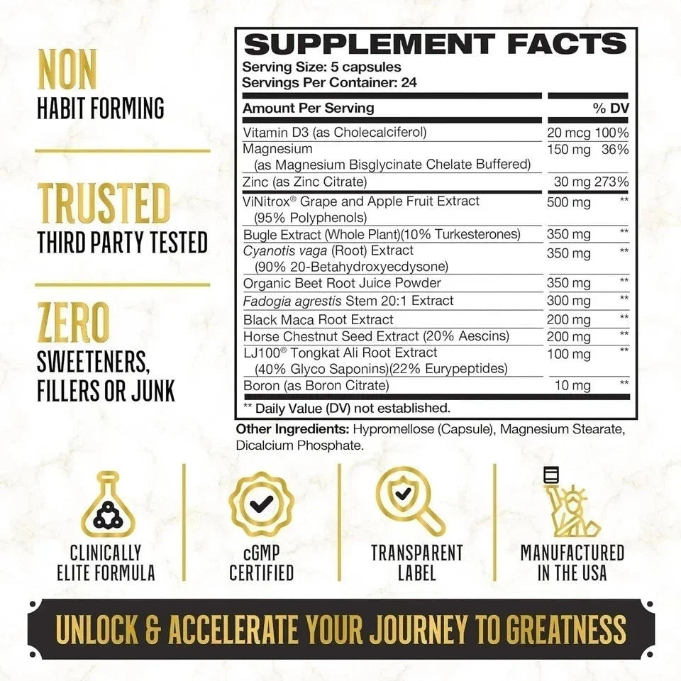 Top Shelf Grind King Maker,13-in-1Anabolic Supplement for Men to Increase Stamna