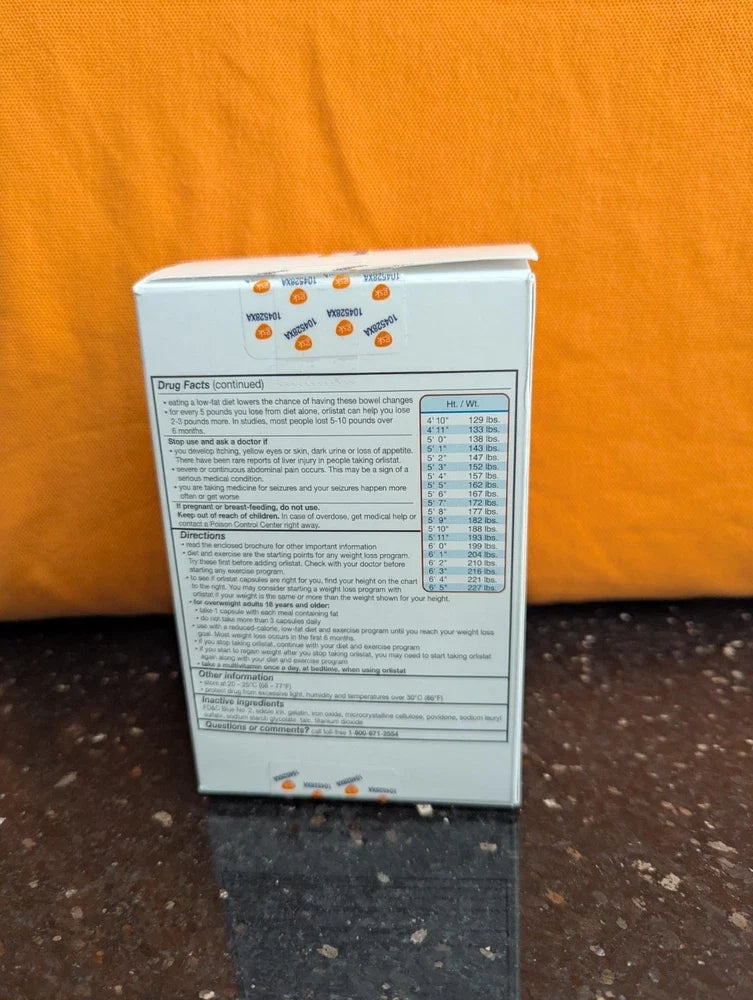 Weight Loss Diet Pills, Orlistat 60 mg Capsules 120 Count Refill Pack EXP 4/27