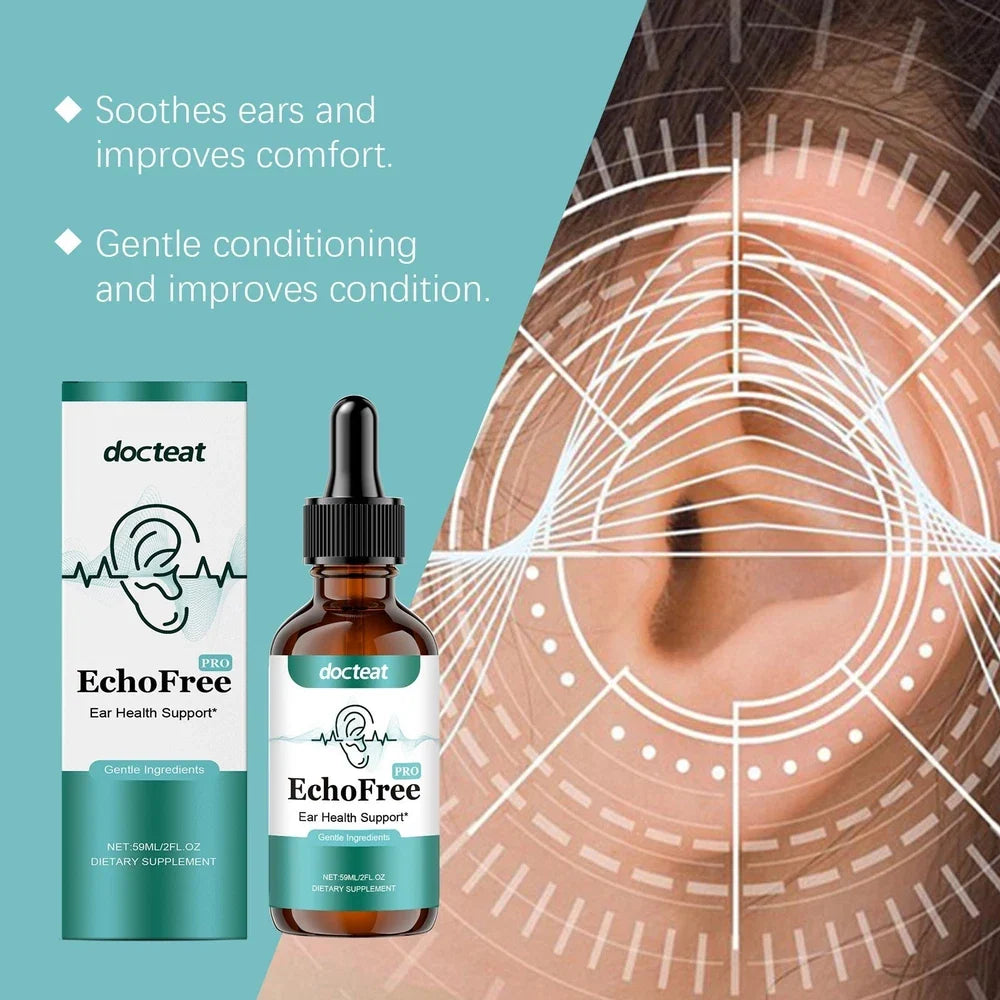 Echo Free Tinnitus Drops 59ml, EchoFree Tinnitus Relief for Ringing Ears