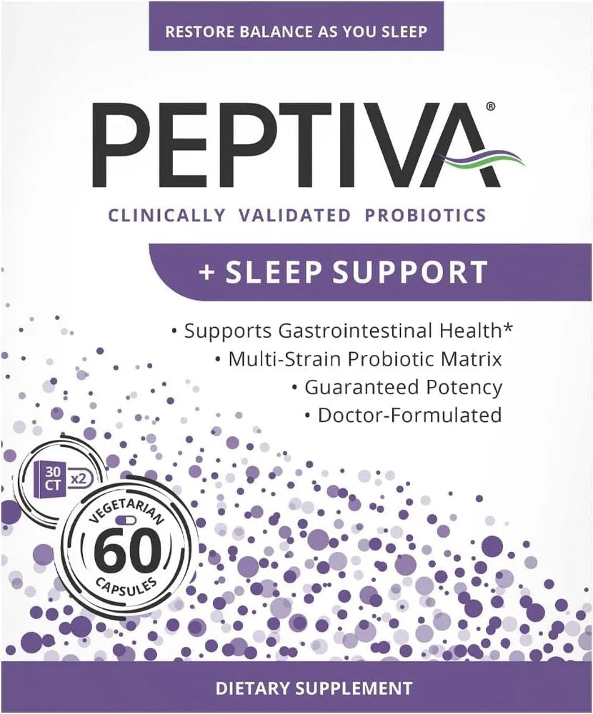 Peptiva 26 Billion CFU Probiotic & Sleep Support - Clinically Validated Multi-St
