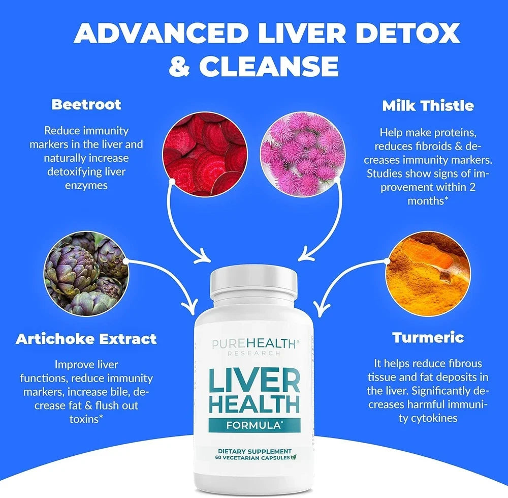 PUREHEALTH RESEARCH Liver Health – Liver Cleanse Detox & Repair with Artichoke