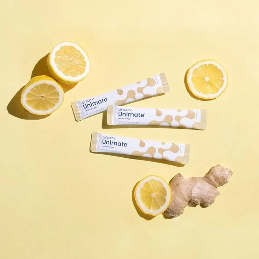 Unicity Unimate Lemon Ginger 30 Stick Packs NEW/SEALED Free Shipping