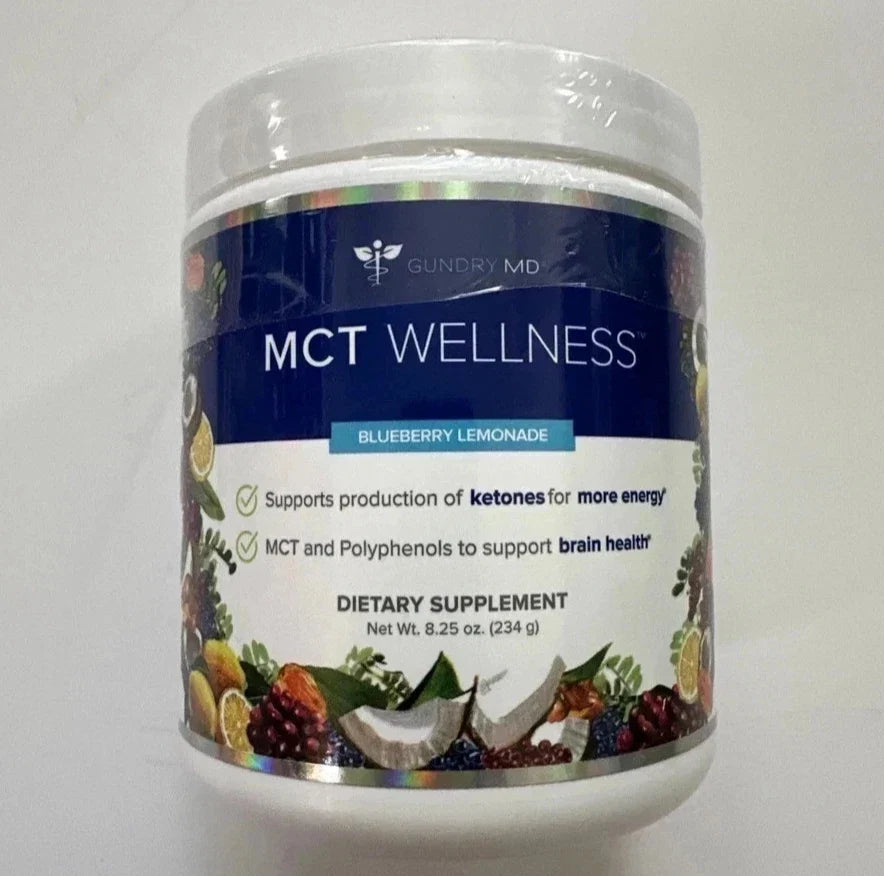 Gundry MD MCT Wellness Powder Blueberry Lemonade Flavor Diet Supplement 8.25 oz