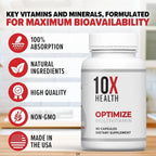 US 3 Pack 10X Health Optimize Methylated Multivitamin 90 Capsules Free Ship