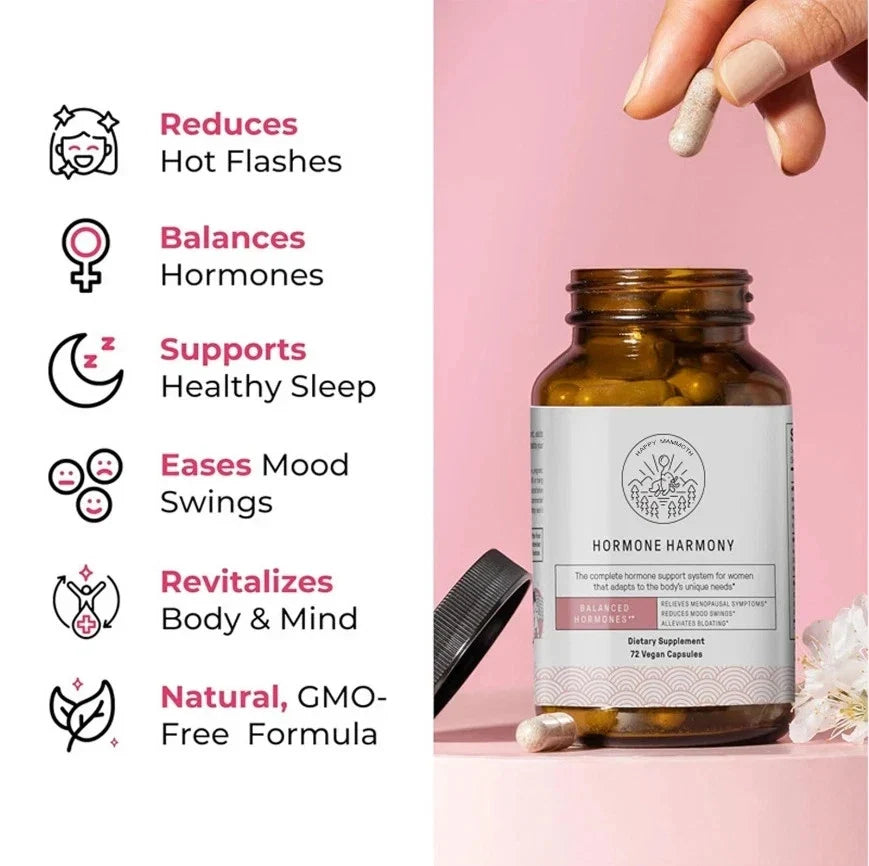 Happy Mammoth Hormone Harmony 72 Vegan Capsules Women's Hormone Balance Support
