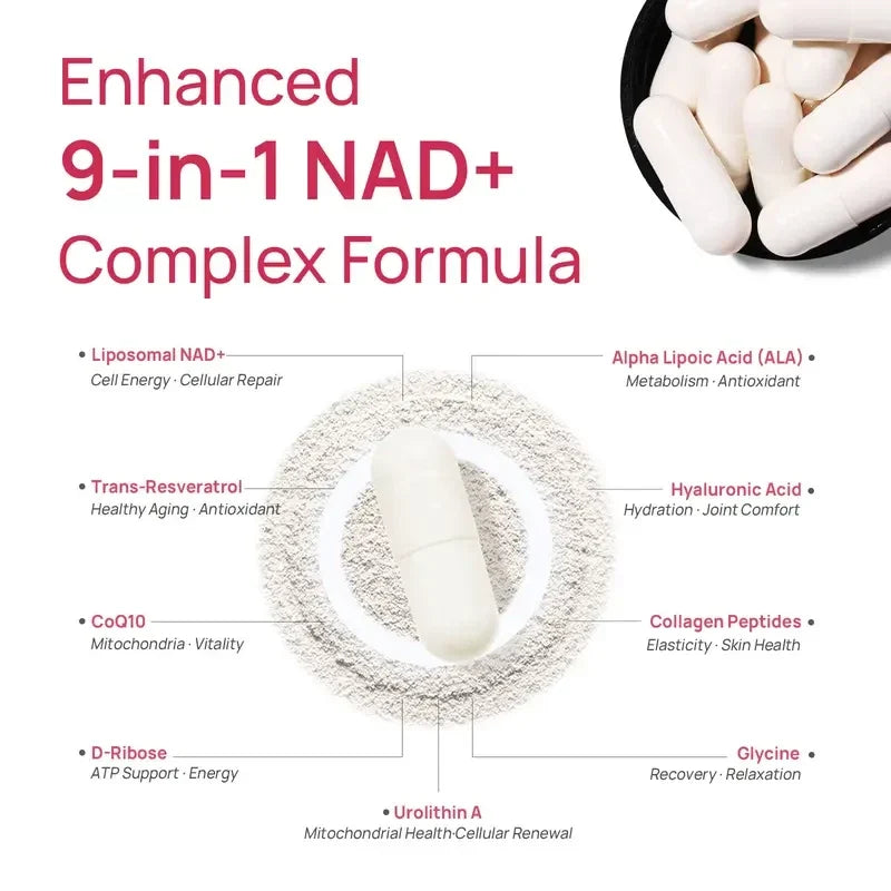 Selerb NAD+ Supplements designed for-Energy Health Skin Nicotinamide Riboside 60