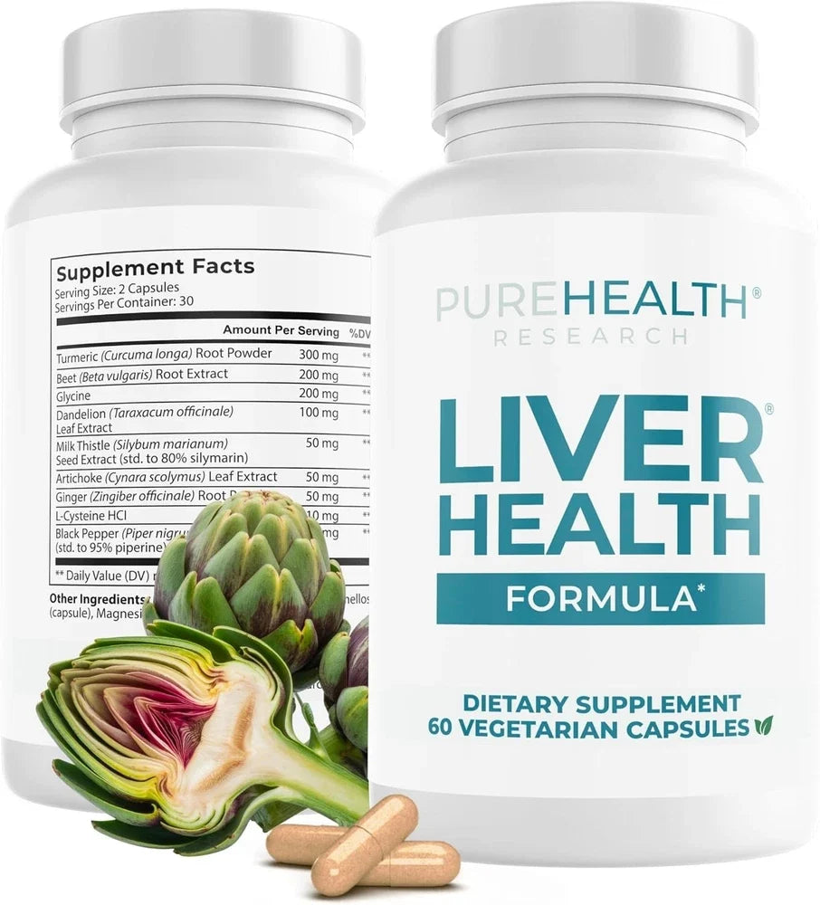 PUREHEALTH RESEARCH Liver Health – Liver Cleanse Detox & Repair with Artichoke