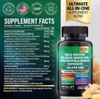 Sea Moss, Black Seed Oil, Ashwagandha, Turmeric, Ginger (16 in 1 Multivitamin)