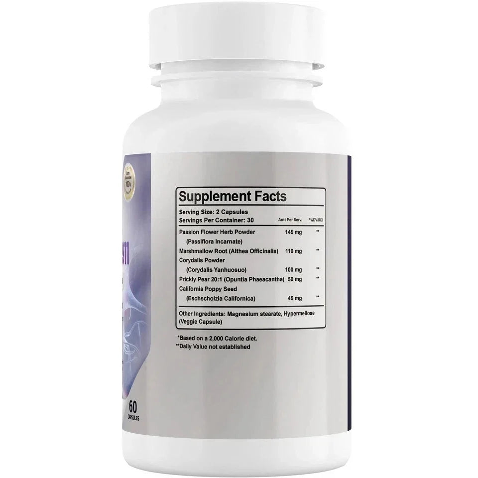 Phytage Labs Nerve Control 911 - Plant Based Nerve Health Supplement 60 Capsules