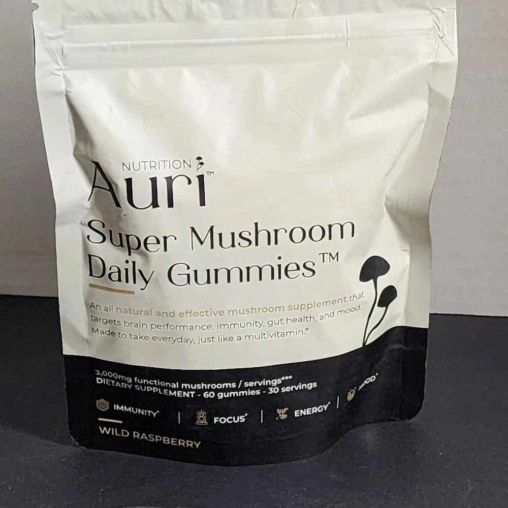 Auri Nutrition Super Mushroom Daily Gummies 12 Mushroom Blend 60ct Exp 08/2027