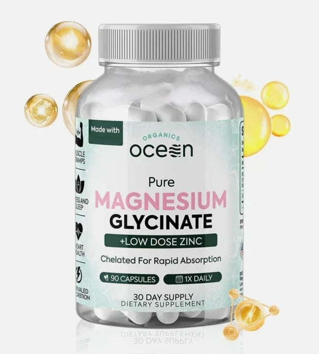 Organics Ocean Low Dose Zinc Chelated 90 Capsules Pure Magnesium Glycinate