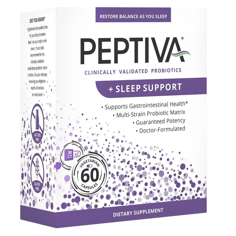 Peptiva 26 Billion CFU Probiotic & Sleep Support - Clinically Validated Multi-St