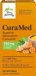 1PCs Terry Naturally CuraMed Curcumin Softgels 120 Count New