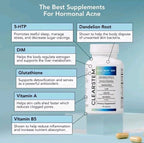 CLEARSTEM - MIND, BODY, SKIN Hormonal Acne Supplement 5-HTP Natural DIM 90 Count