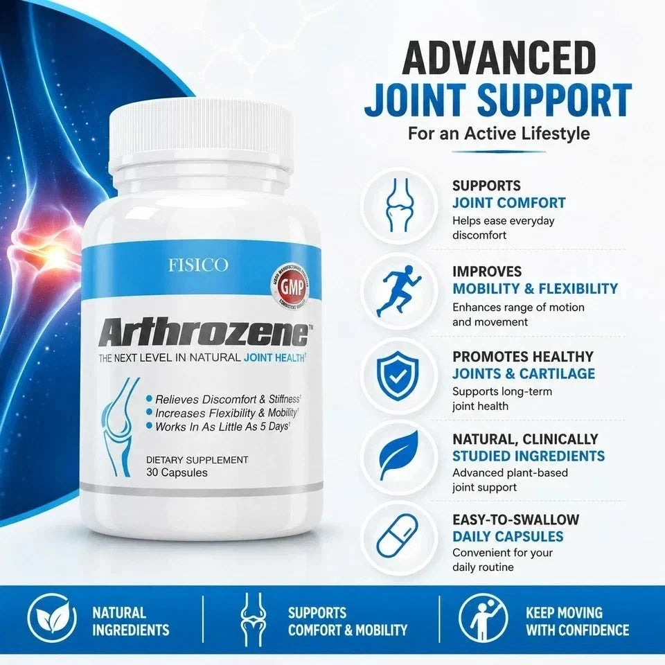 Fisico Arthrozene Natural Joint Health Supplement 30 Capsules - Exp 2028