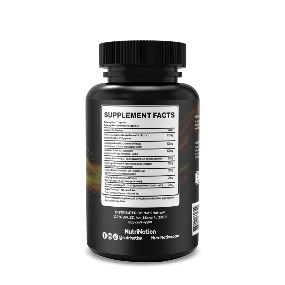 Shilajit Multivitamin (Turmeric, Ashwagandha, Ginger, Cordyceps Mushrooms)60 cap