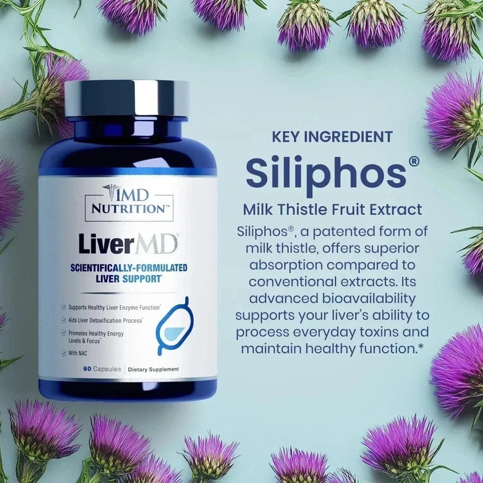 1MD Nutrition LiverMD - Liver Support Supplement | Siliphos Milk Thistle Extract