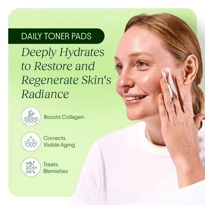 Jiyu Korean Skincare Anti-Aging, Dark Spot & Wrinkle Minimizing Toner Pads with