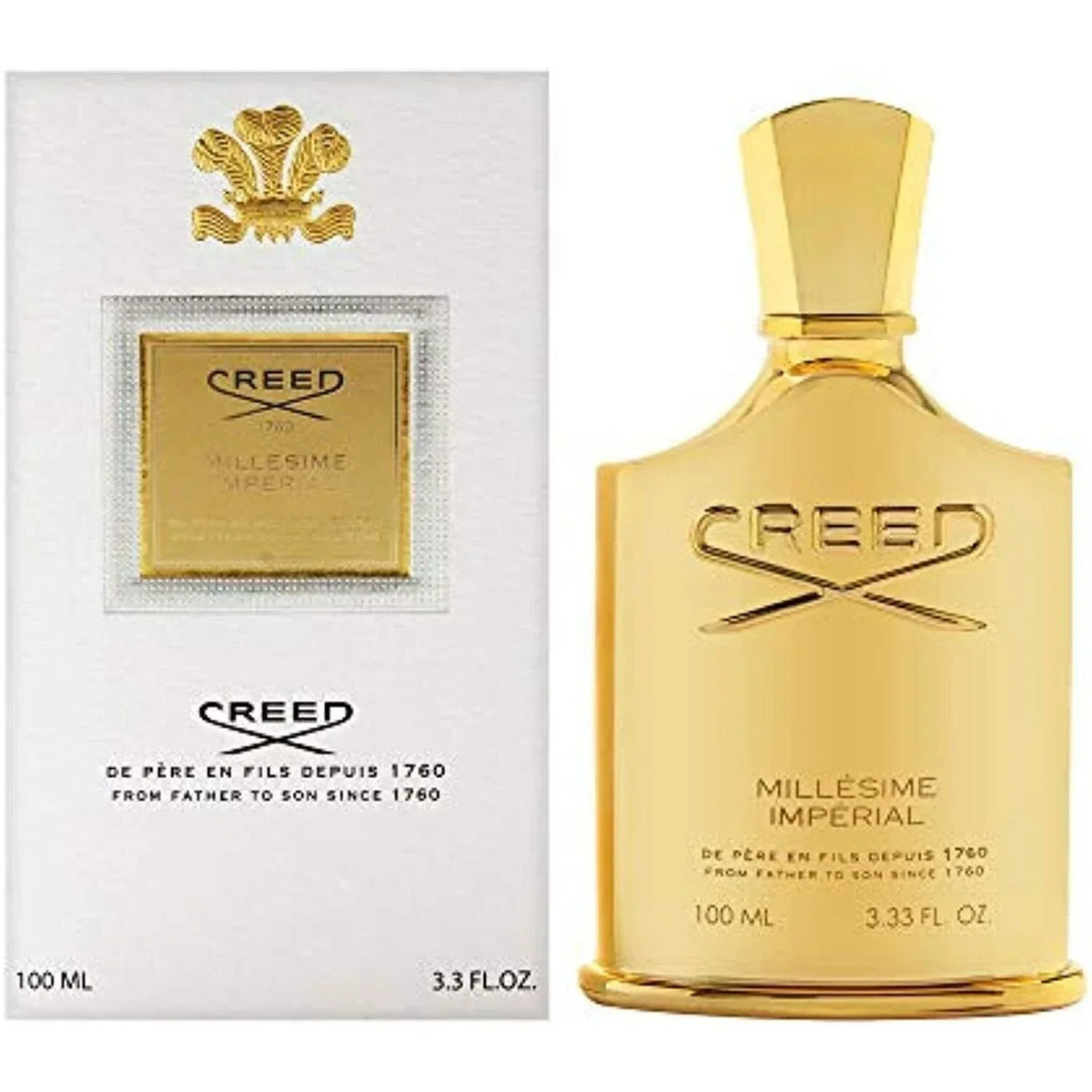 Hub Wavy Creed Millésime Impérial 3.4 oz unisex fragrance bottle with elegant packaging and branding.
