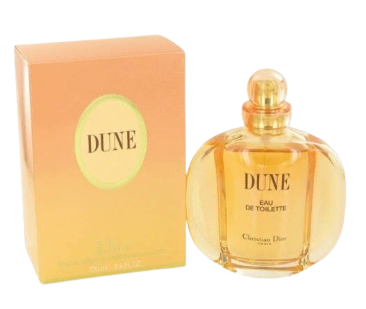 Dior Dune Christian luxury women’s perfume 3.4 oz bottle by Hub Wavy, new in box with elegant packaging