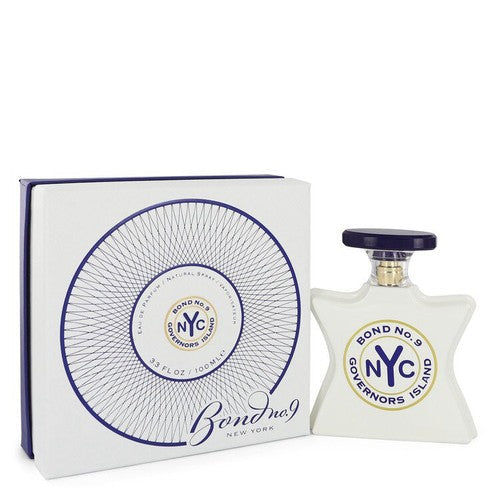 Hub Wavy Bond No. 9 New York Governor's Island unisex perfume bottle with elegant packaging and 3.4 fl oz capacity.